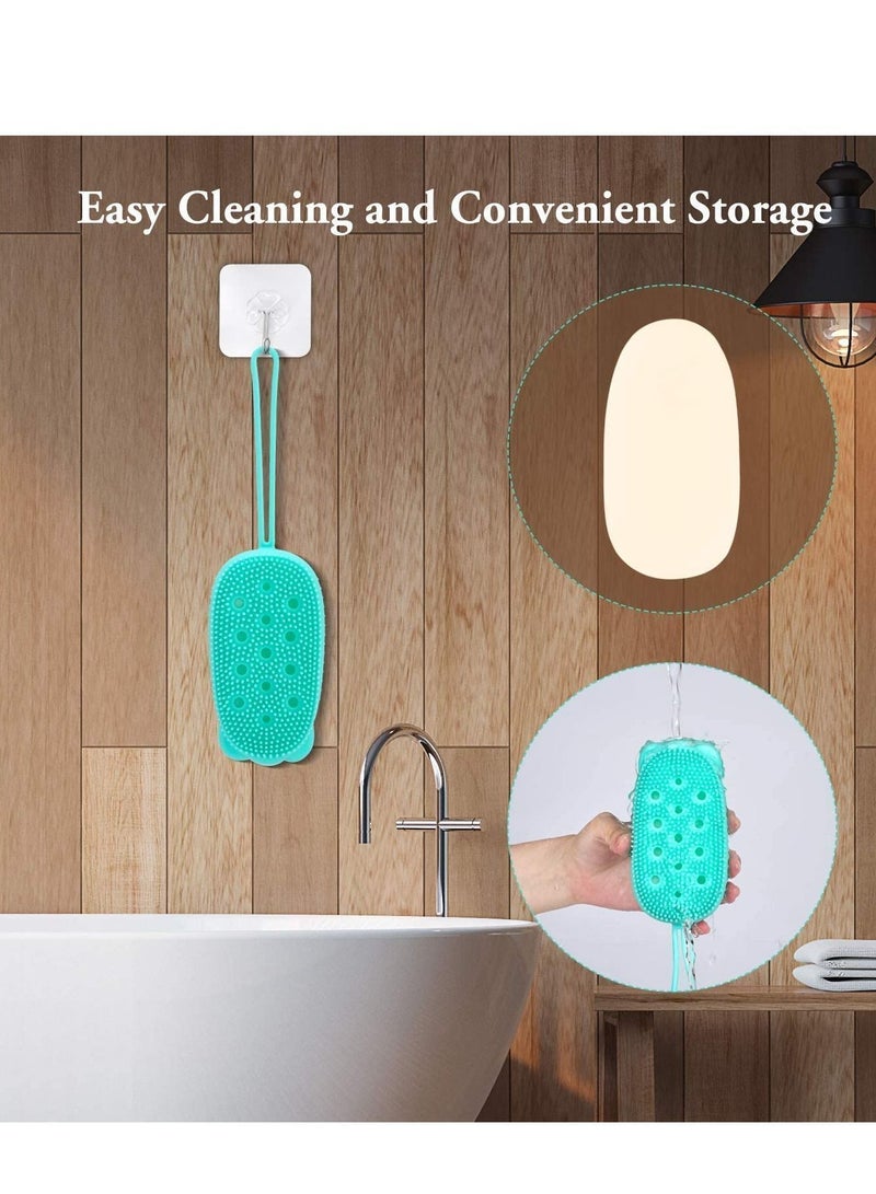 Silicone Bath Body Brush Back Scrubber Dual Sided Shower For Dead Skin Remover Exfoliate Clean Exfoliating - Image 4